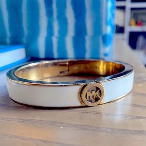 White and Gold Michael Kors Bangle Bracelet